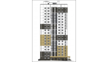 Микрорайон многоквартирной жилой застройки в районе улиц Калиновского – Весенней в г. Гродно. Жилой дом № 6