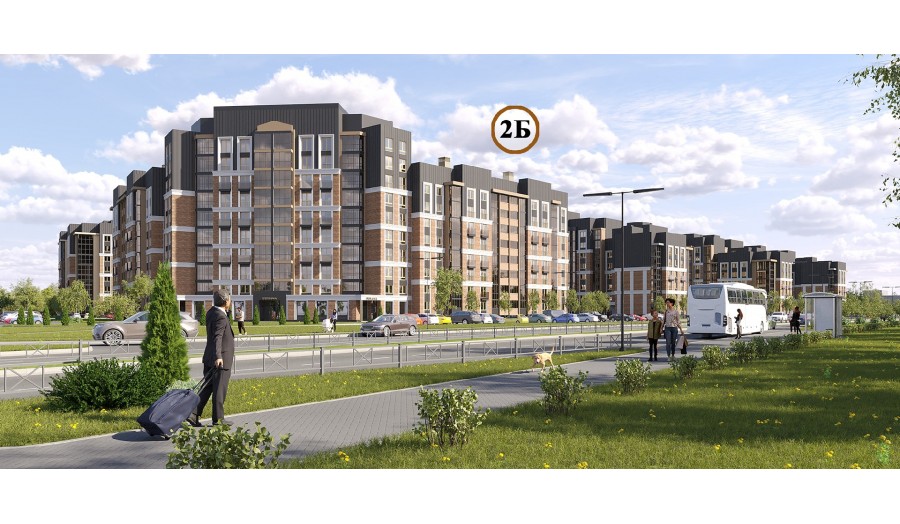 Группа многоквартирных жилых домов по ул. Островского в г. Гродно. Жилой дом № 2Б