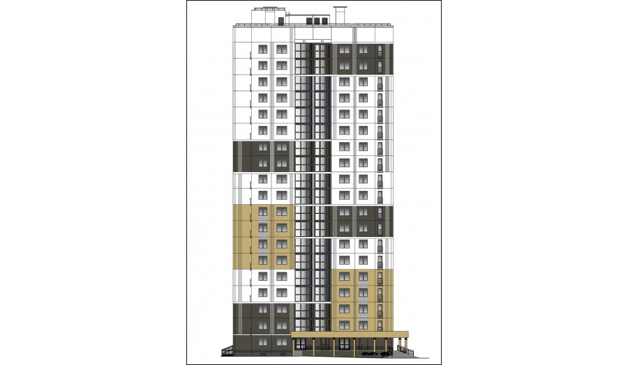 Микрорайон многоквартирной жилой застройки в районе улиц Калиновского – Весенней в г. Гродно. Жилой дом № 6