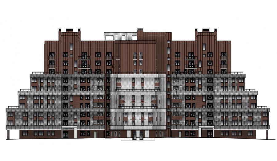 Микрорайон многоквартирной жилой застройки в районе улиц Калиновского – Весенней в г. Гродно. Жилой дом № 1